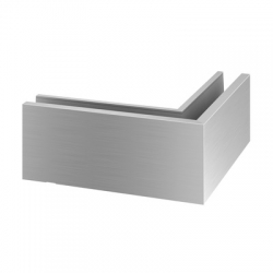 Narożnik zewnętrzny dla szkła od 12 do 21,52 mm, aluminium, efekt stali nierdzewnej